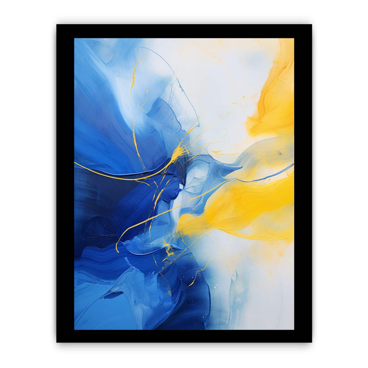 Abstract Blue Yellow Painting