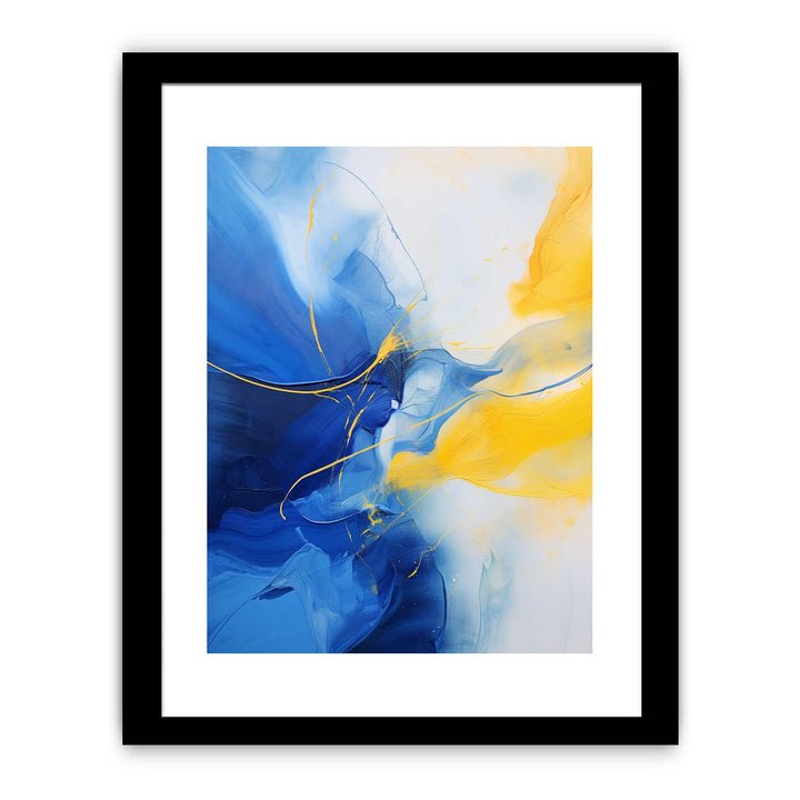 Abstract Blue Yellow Painting