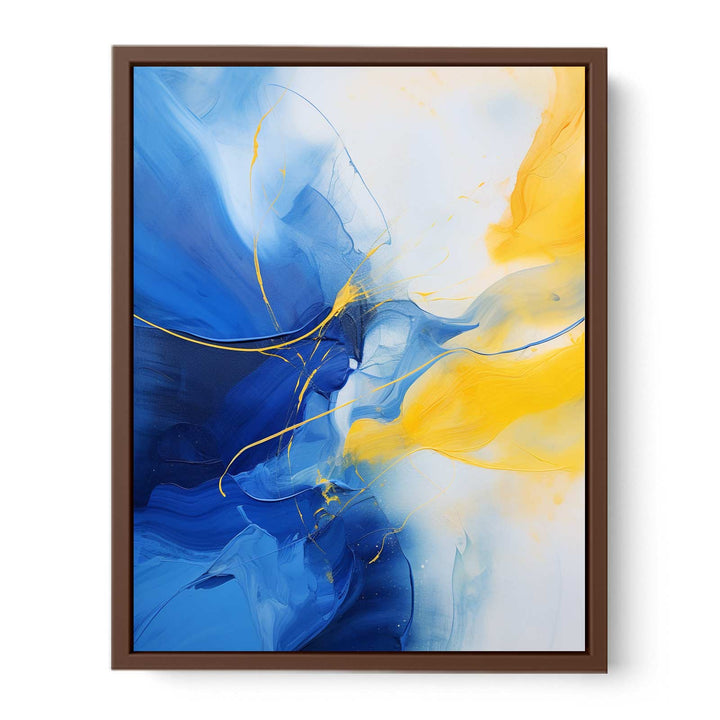 Abstract Blue Yellow Painting