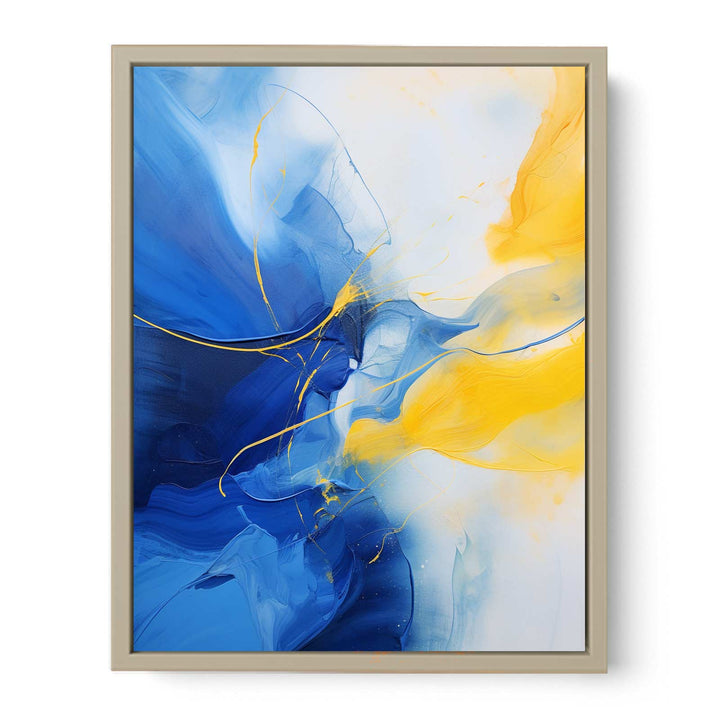 Abstract Blue Yellow Painting