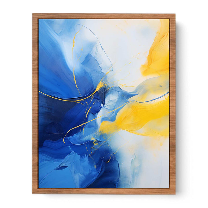 Abstract Blue Yellow Painting