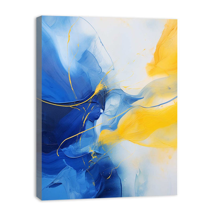 Abstract Blue Yellow Painting