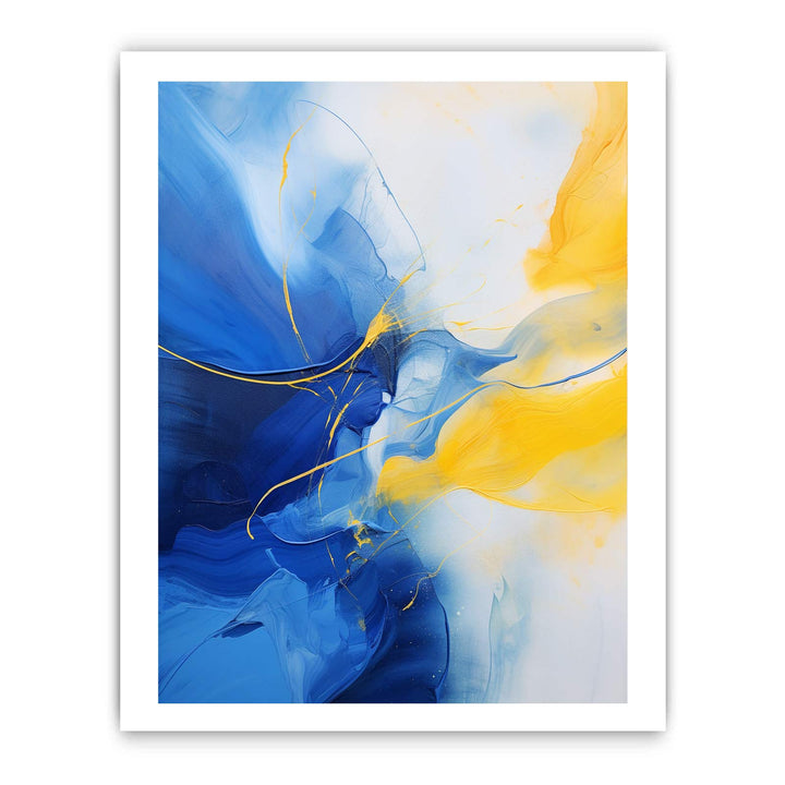 Abstract Blue Yellow Painting