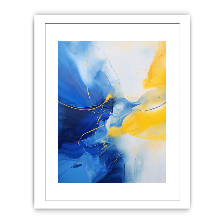 Abstract Blue Yellow Painting