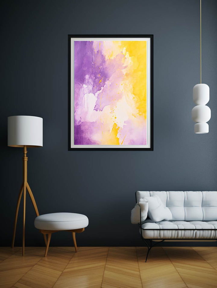 Yellow Purple Abstract Painting