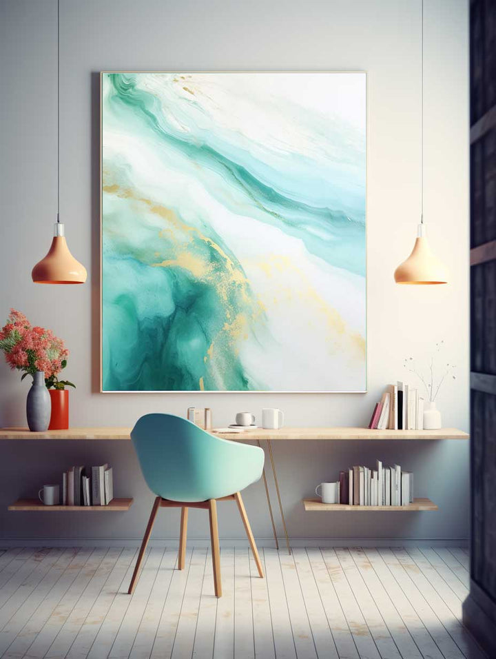 Sea Green Abstract Painting