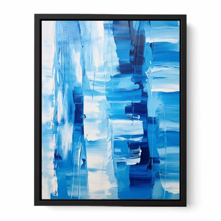 White Blue Abstract Painting