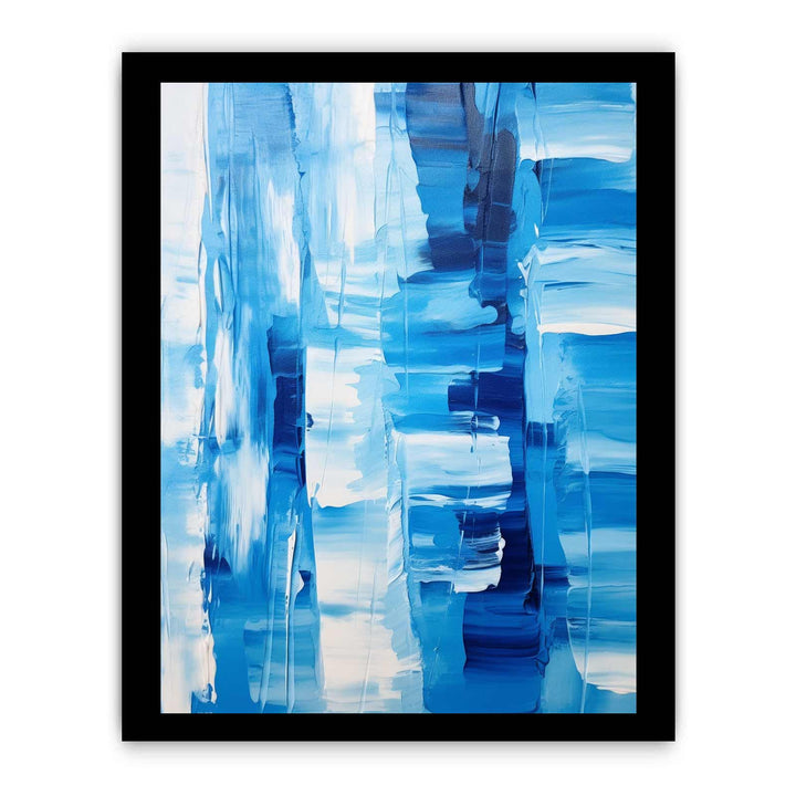 White Blue Abstract Painting