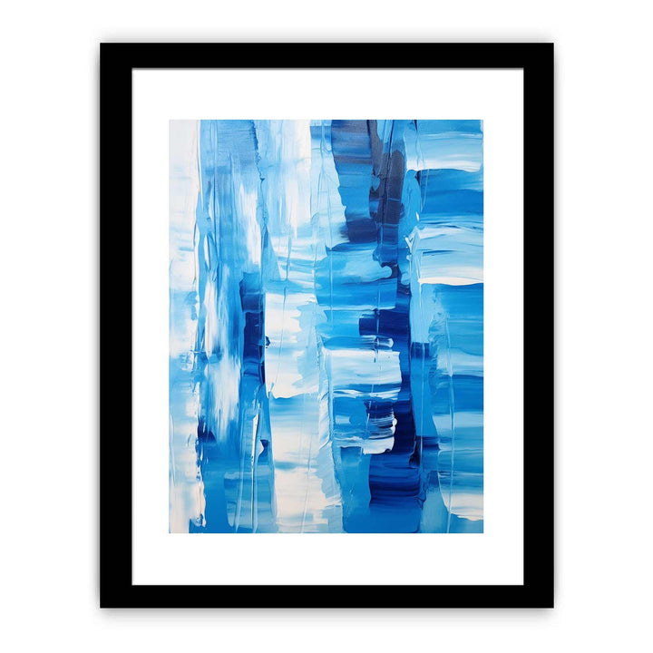 White Blue Abstract Painting