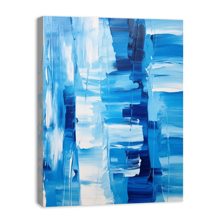 White Blue Abstract Painting