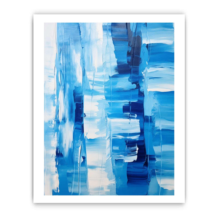 White Blue Abstract Painting