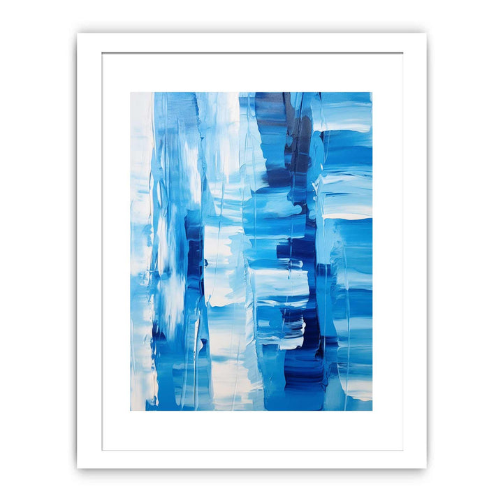 White Blue Abstract Painting