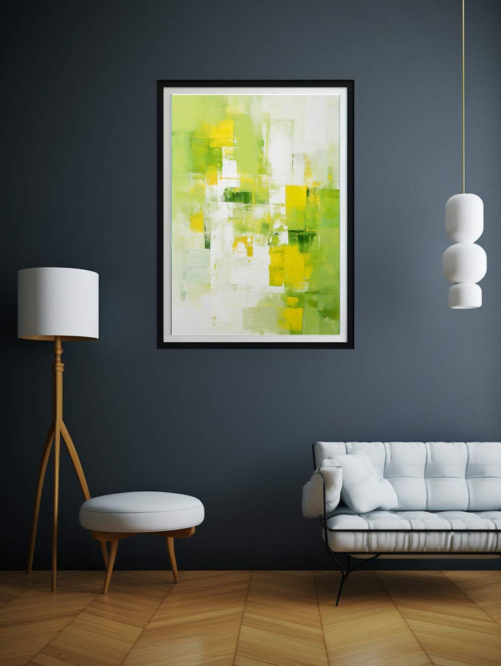 Abstract Painting Green Yellow