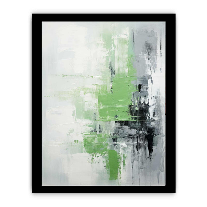 Abstract Green Grey Painting