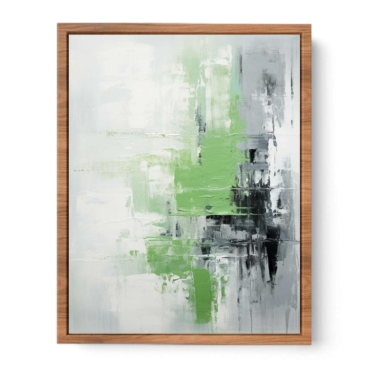 Abstract Green Grey Painting