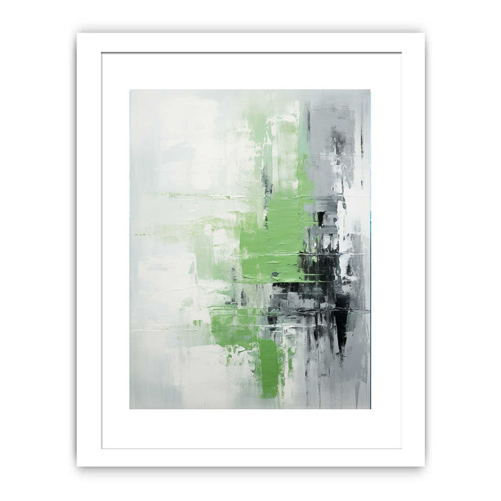 Abstract Green Grey Painting