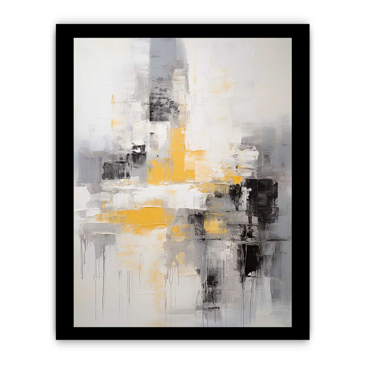 Abstract Painting Yellow Grey