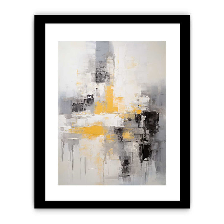 Abstract Painting Yellow Grey