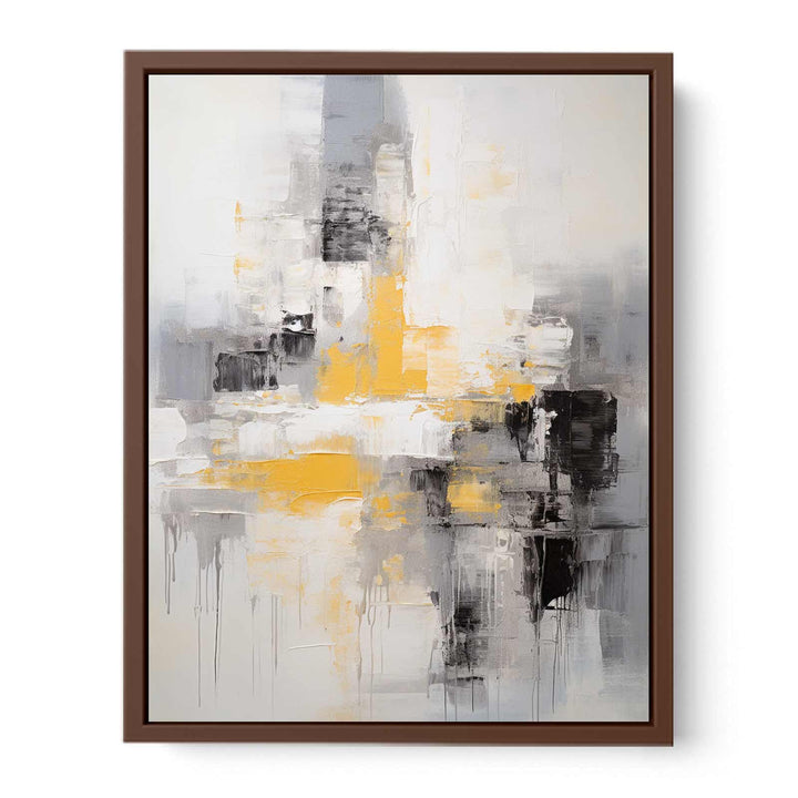 Abstract Painting Yellow Grey