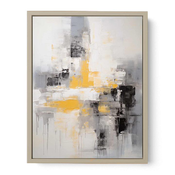 Abstract Painting Yellow Grey