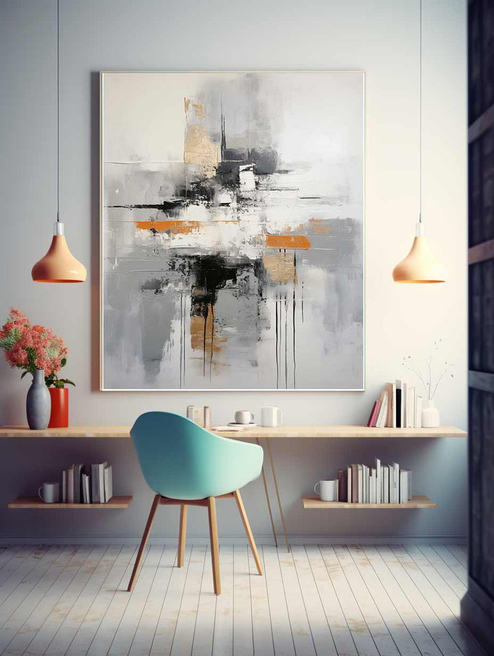 Abstract Grey Brown Painting