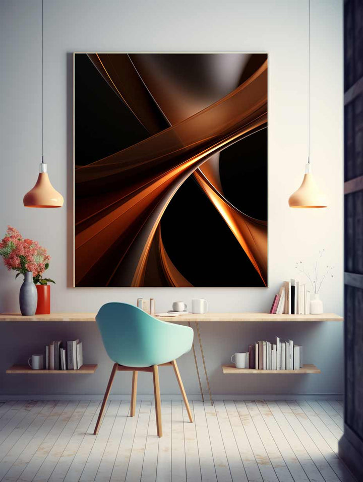 Abstract Brown Black Painting