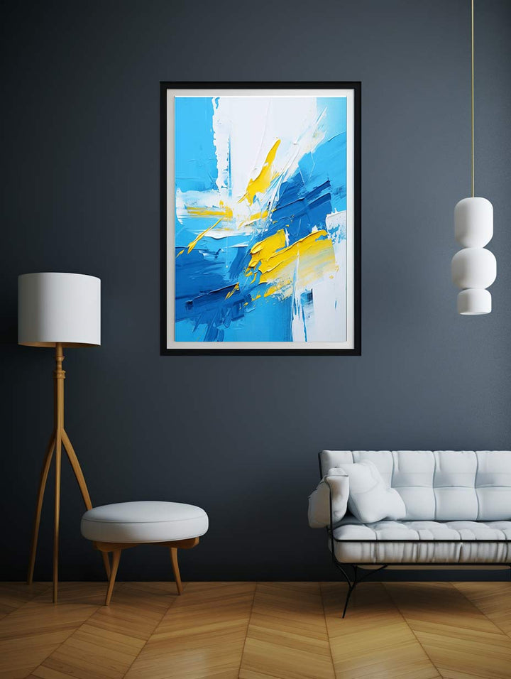 Abstract Painting Yellow Blue