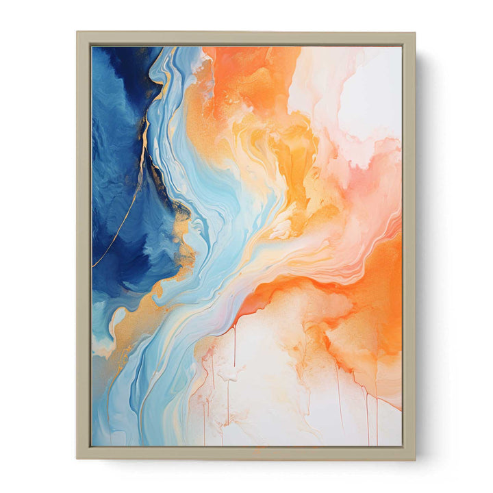 Abstract Painting Blue Orange