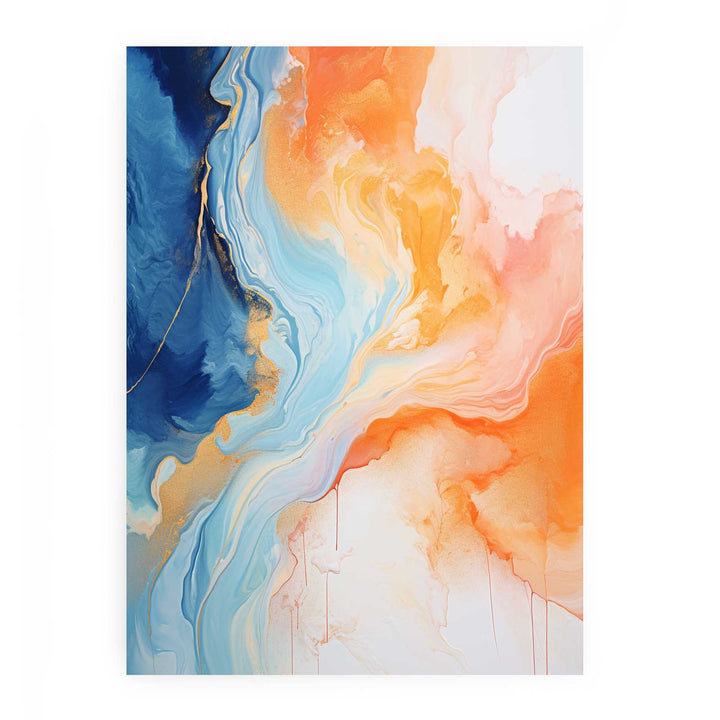 Abstract Painting Blue Orange