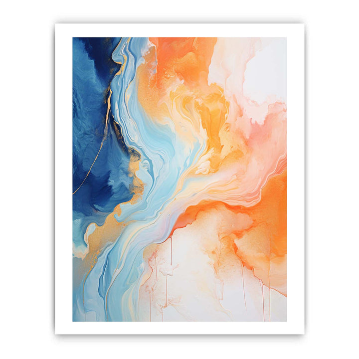 Abstract Painting Blue Orange