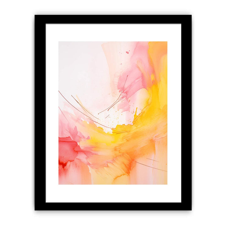 Abstract Yellow Pink Painting