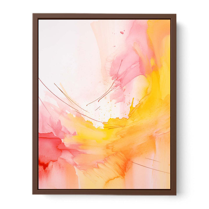 Abstract Yellow Pink Painting