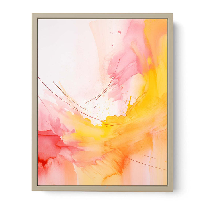 Abstract Yellow Pink Painting