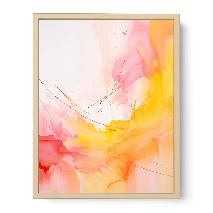 Abstract Yellow Pink Painting