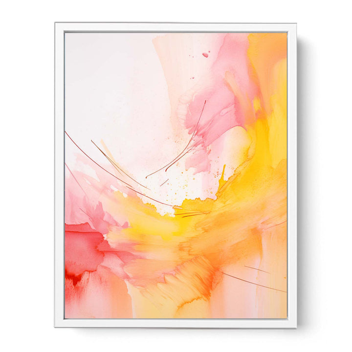 Abstract Yellow Pink Painting