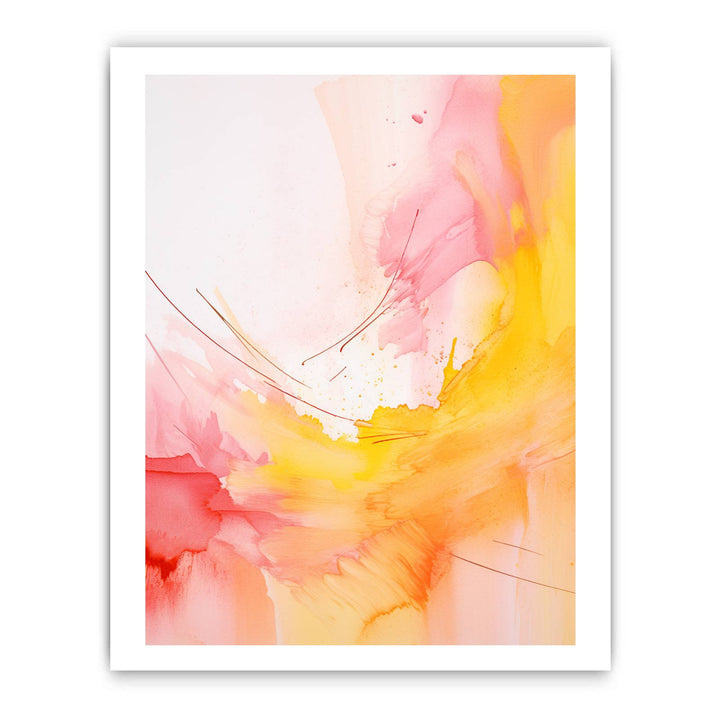 Abstract Yellow Pink Painting