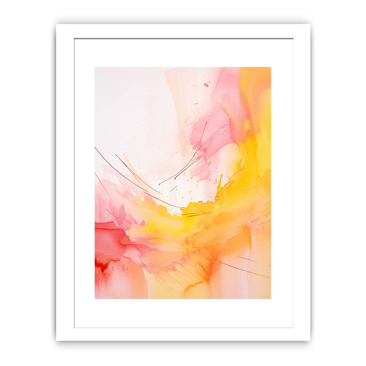 Abstract Yellow Pink Painting