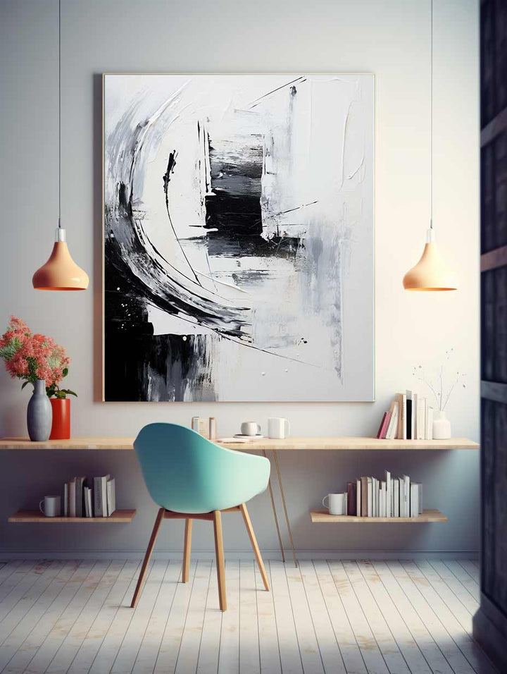 White And Grey Abstract Painting