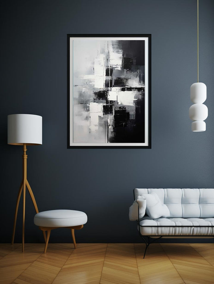 Abstract Black And Grey Painting