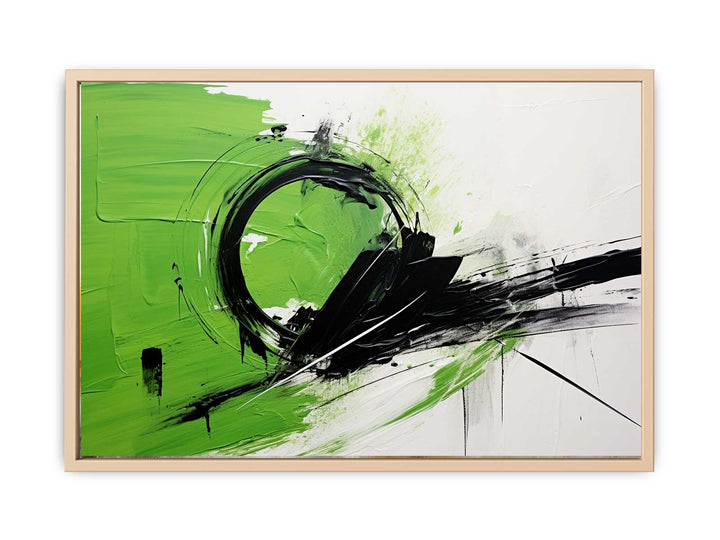 Green Black Abstract Painting   Poster