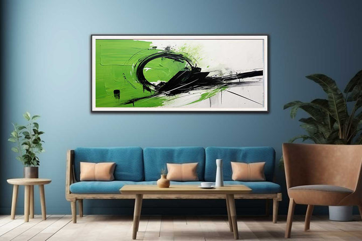 Green Black Abstract Painting  