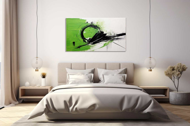 Green Black Abstract Painting  