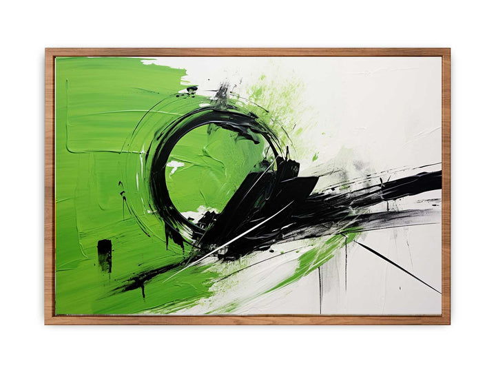 Green Black Abstract Painting   