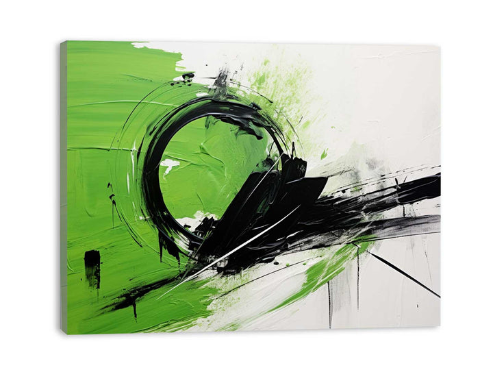 Green Black Abstract Painting  