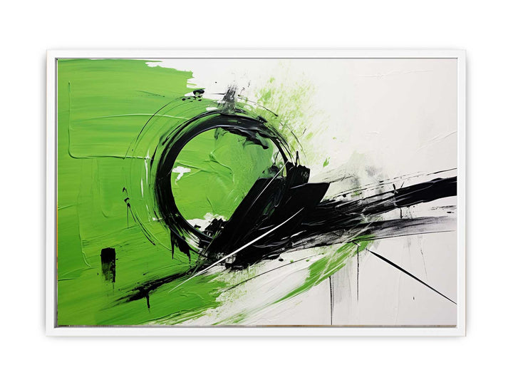 Green Black Abstract Painting   Canvas Print