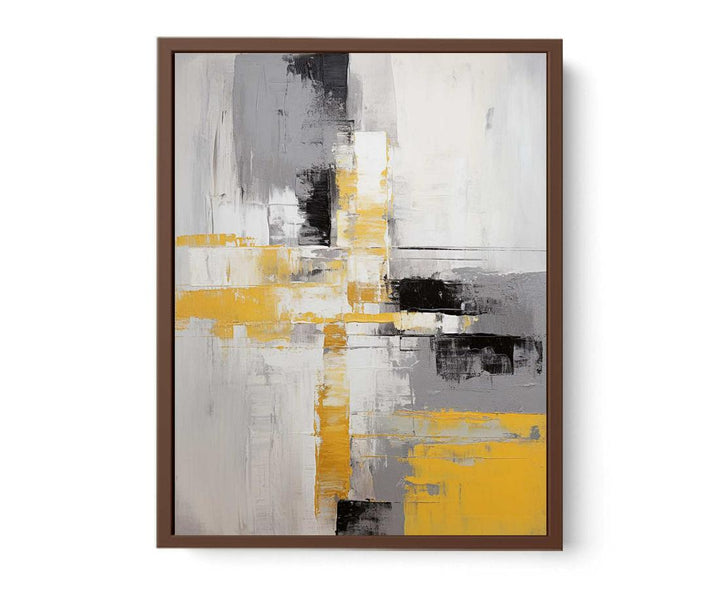 Abstract Painting Grey Yellow