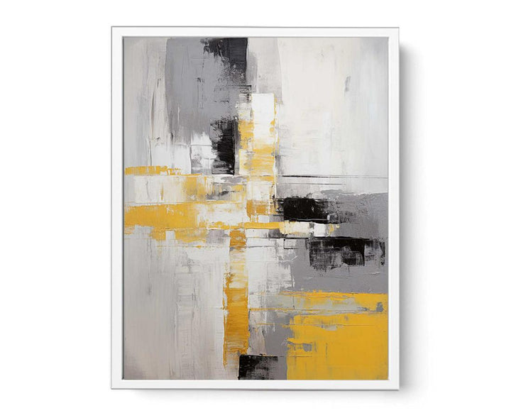 Abstract Painting Grey Yellow