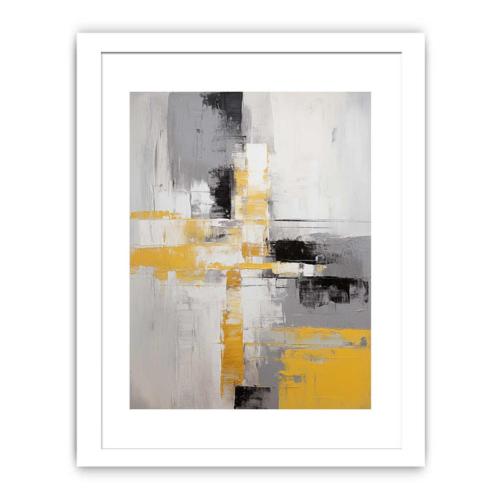 Abstract Painting Grey Yellow