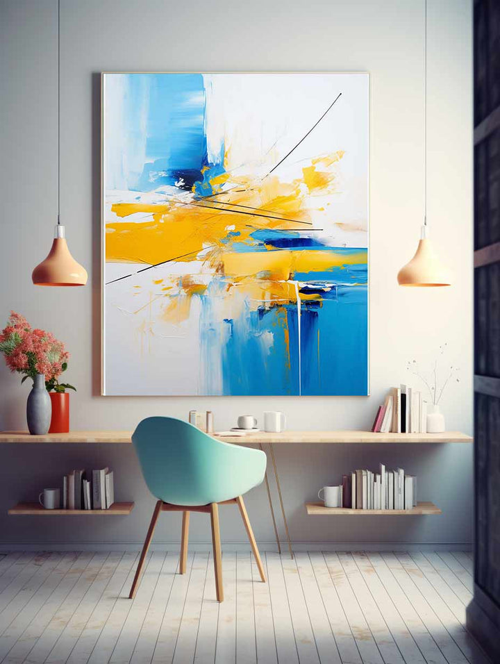 Abstract Painting Yellow And Blue