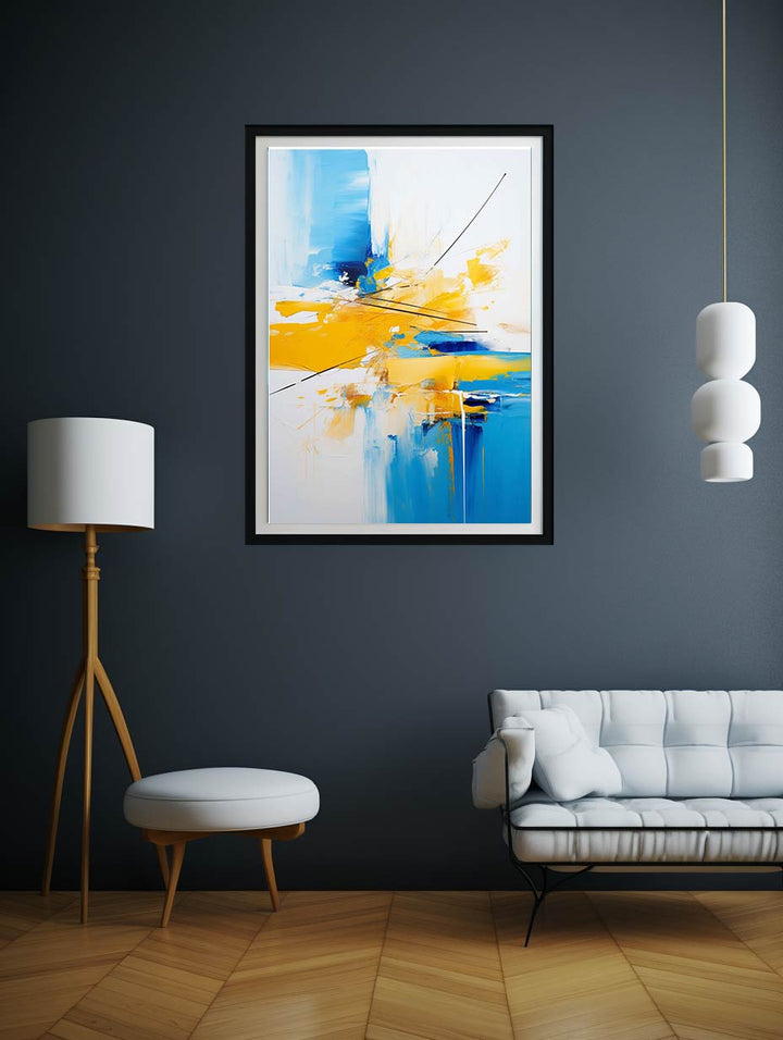 Abstract Painting Yellow And Blue